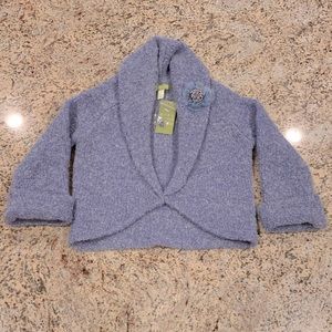 NWT Sigrid Olsen Cropped Cardigan w/ Brooch